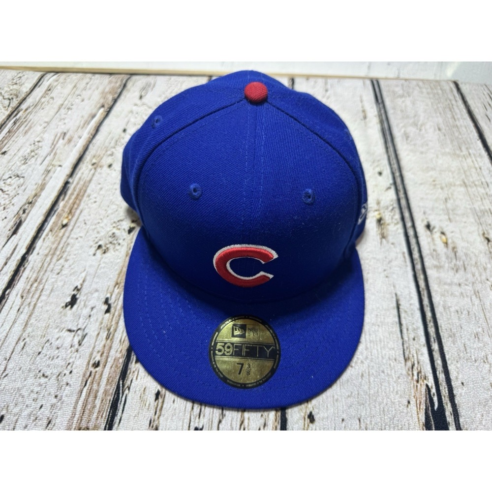 New Era 59Fifty Cubs Royal Blue Fitted Baseball Hat 2016 Size 7 3/8 NEW